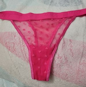 Lounge pink mesh thong